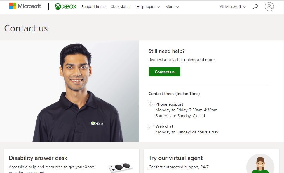 Contact Xbox Support
