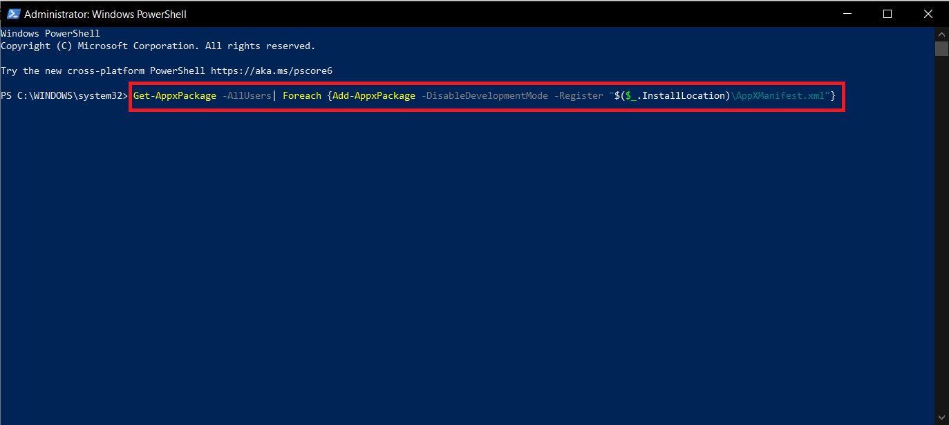 Copy and paste the below command in the PowerShell window and press Enter to execute it. How to Fix Windows 10 Taskbar Icons Missing Problem