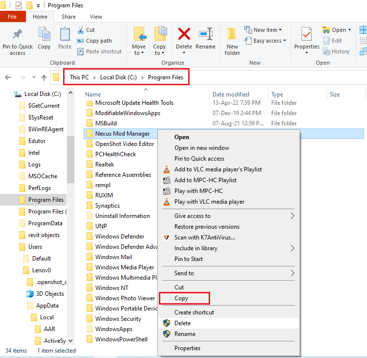 copy nexus mod manager folder