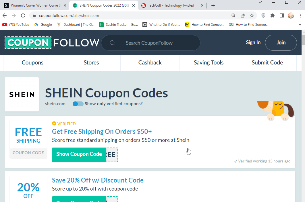 coupon follow coupon codes