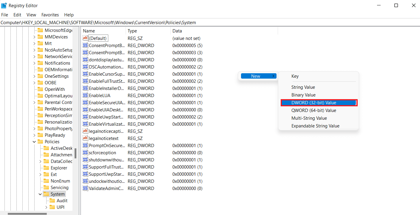 Create a DWORD Value. Fix Windows 10 Mapped Drives Not Showing in Programs