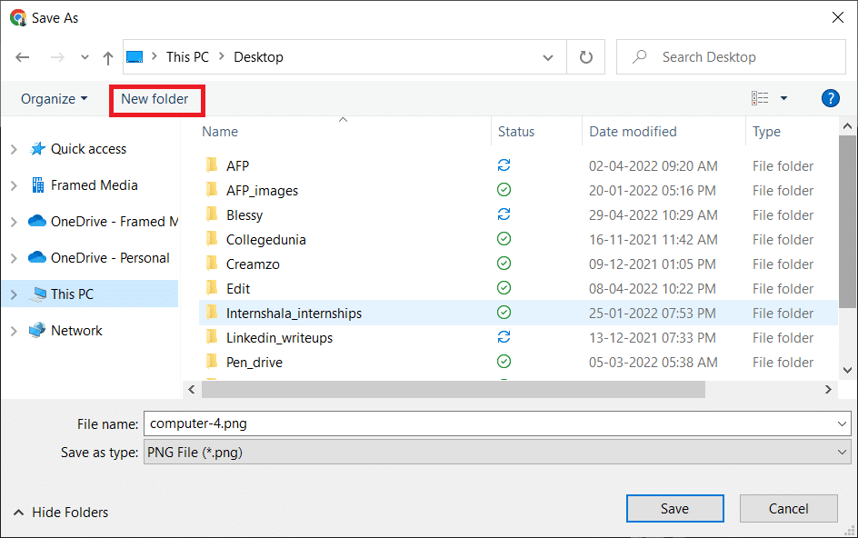Create a folder by clicking on the New folder in the desired location and rename it accordingly
