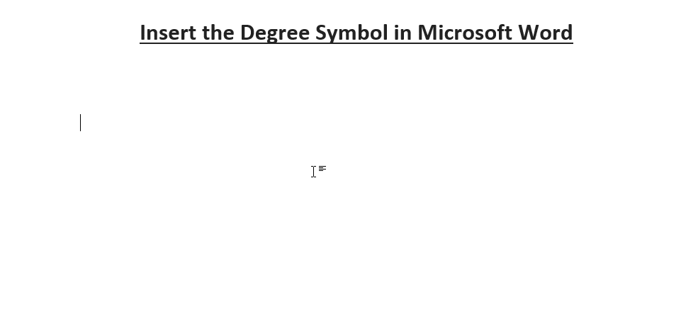 Insert the Degree Symbol in MS Word via Keyboard Shortcut