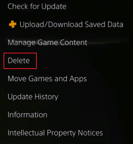 delete apps or games in ps5
