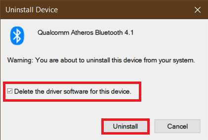 Delete the driver software for this device box