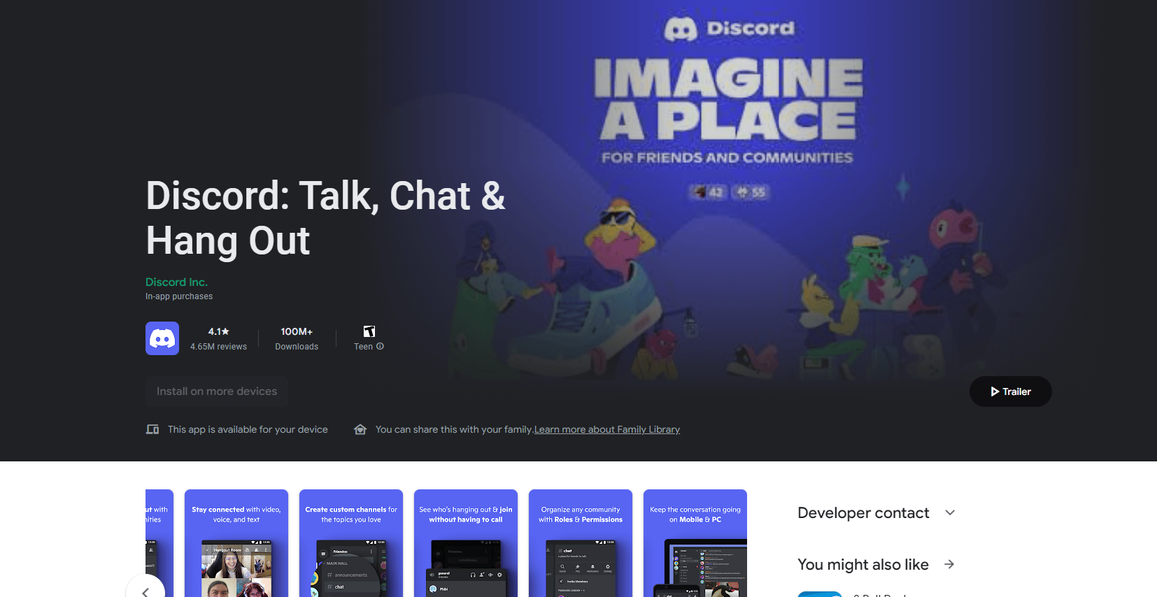 discord play store page