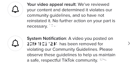 Avez-vous violé les directives de la communauté de TikTok ?