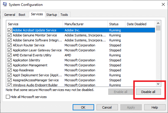 Disable all by clicking the Disable all option.| Uplay Fails to Launch