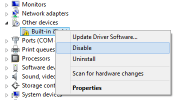 disable hardware