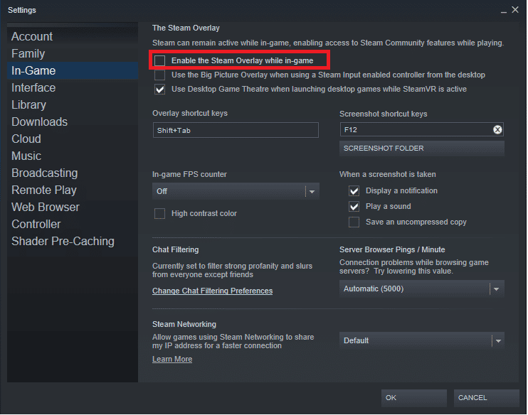 Disable Steam Overlay. Fix Steam Client Bootstrapper High CPU on Windows 10