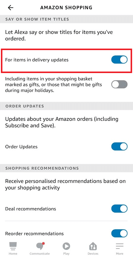 disable the For items in delivery updates option | How Do I Hide Amazon Orders
