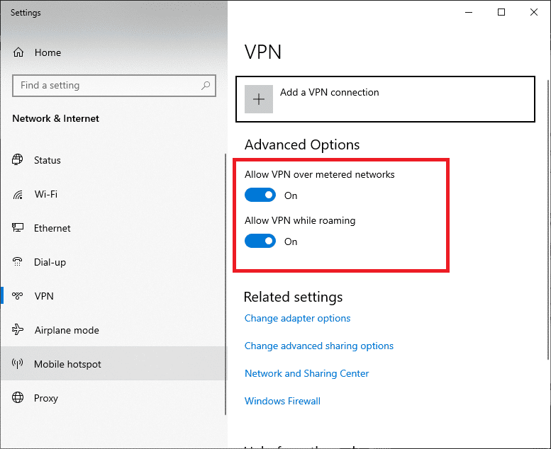 Disable VPN or Proxy 