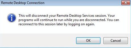 disconnect your remote access session