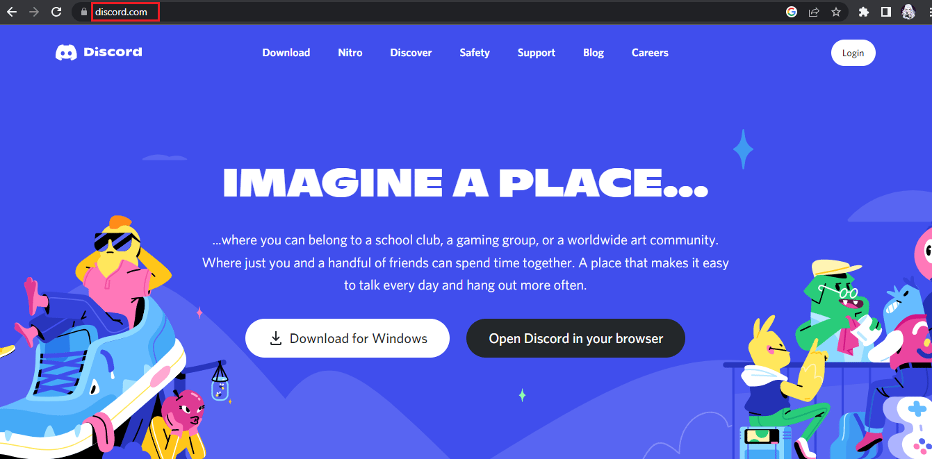 Discord home page