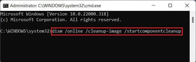 dism cleanup image command in windows 11 command prompt