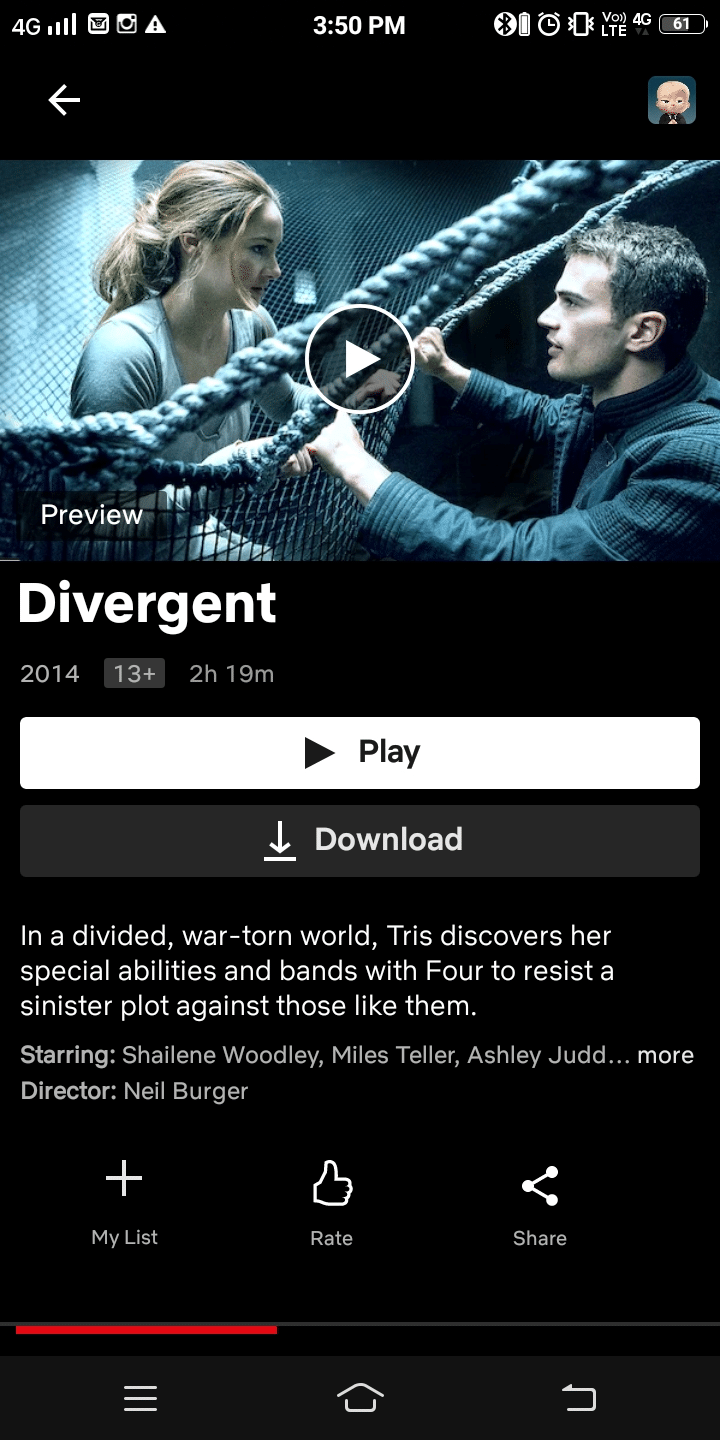 Divergent on Mobile. Is Divergent on Netflix?
