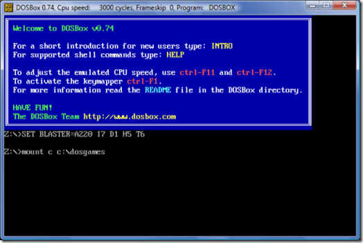 Монтиране на устройство в DOSBox