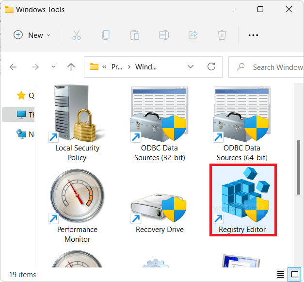 double click on Registry Editor from the File Explorer Windows 11