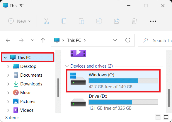 double click on drive where OS is installed. 