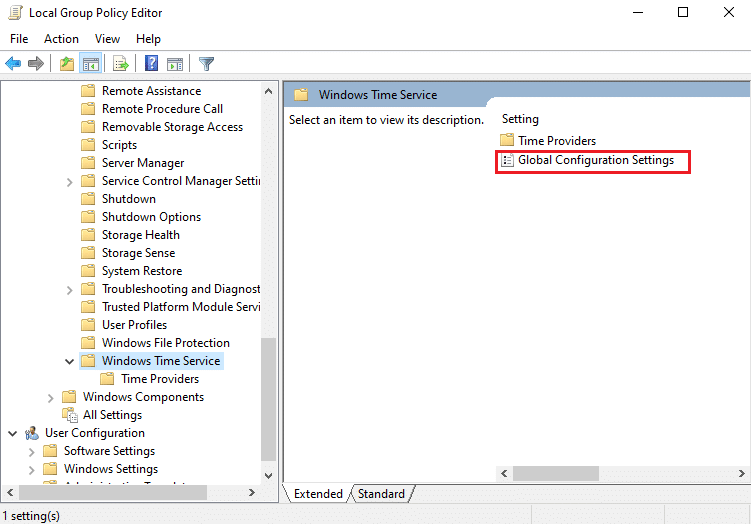 Double click on Global Configuration Settings to open the Properties. How to Fix the Computer Did Not Resync Because No Time Data was Available