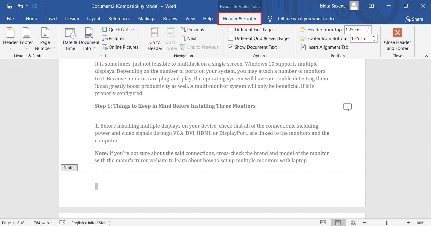 Double click on the bottom of the page to open Header & Footer. How to Remove Watermarks from Word Documents