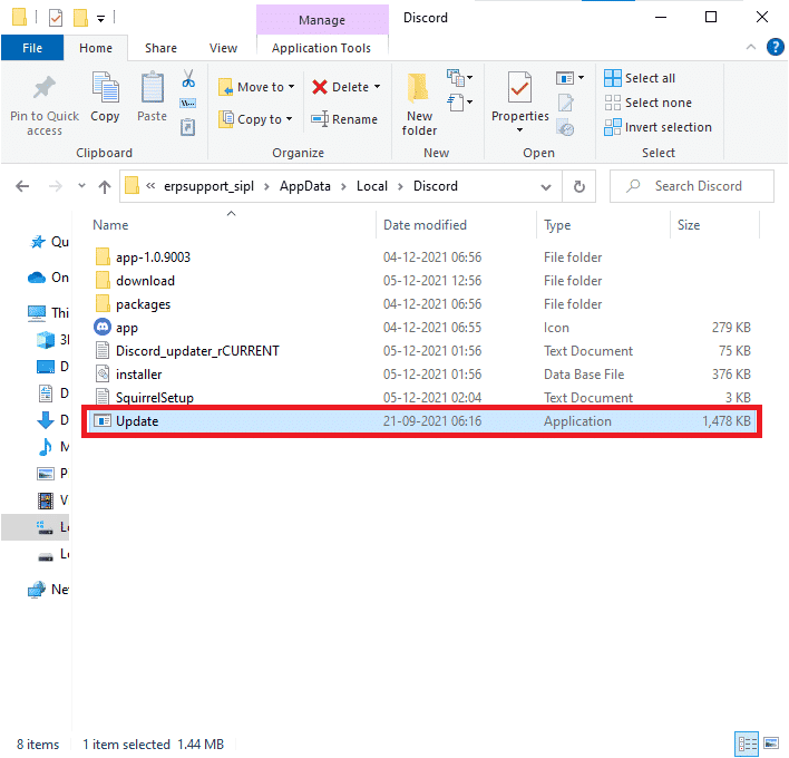 double click to run the Update application and wait for the process to be completed. Fix Error 1105 Discord in Windows 10