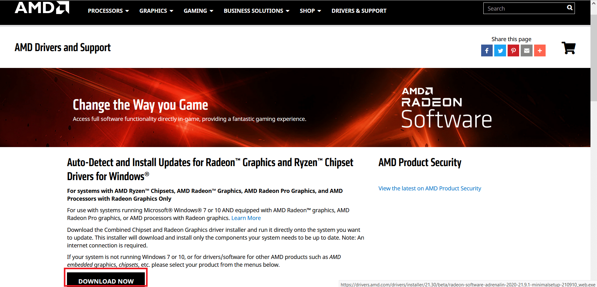 scaricare il driver AMD