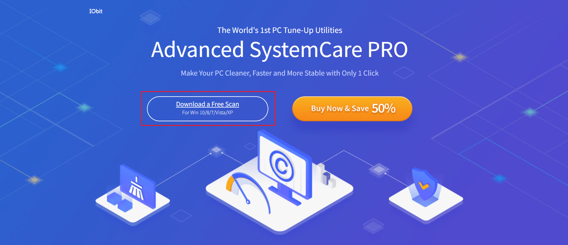 download IObit advanced system care tool from official site