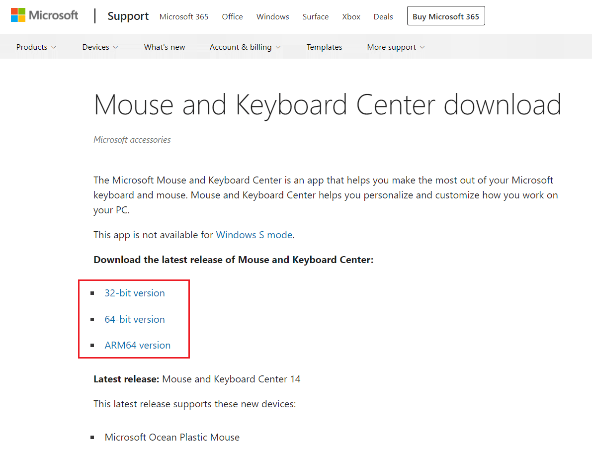 download Microsoft mouse and keyboard center from official website