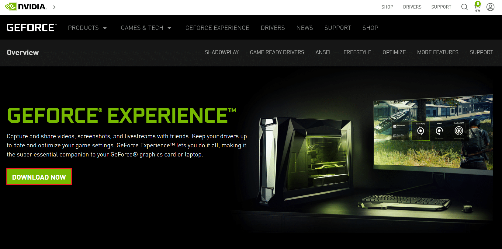 scarica NVIDIA GeForce dal sito ufficiale