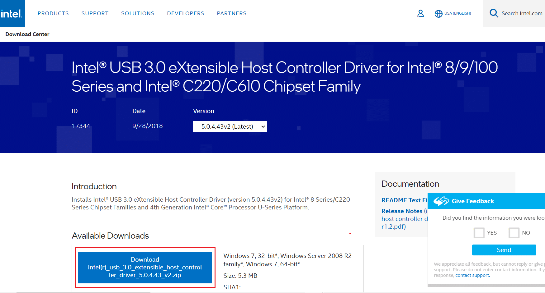 download intel USB driver. Fix Unknown USB Device Descriptor Request Failed in Windows 10