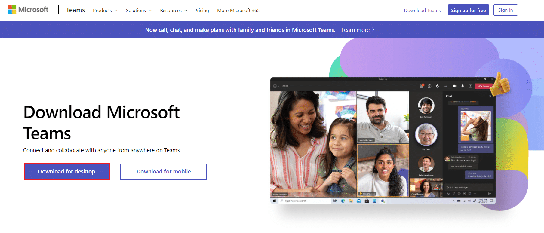 download microsoft teams from official website
