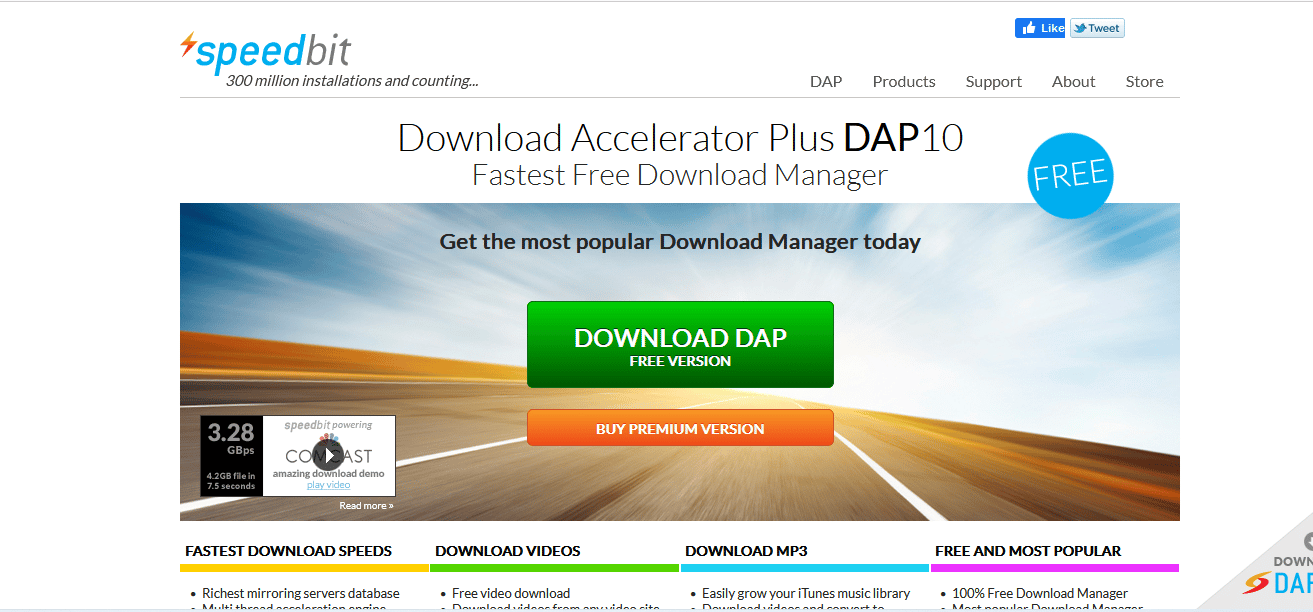 Page de téléchargement du DAP