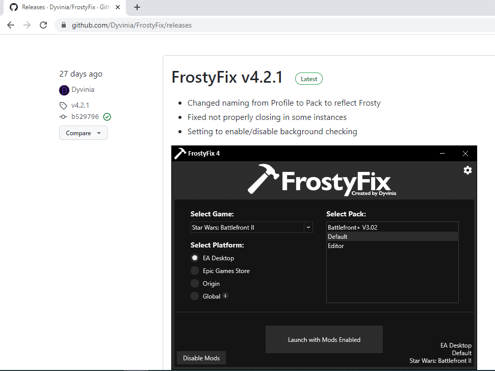 Загрузите инструмент Frosty Fix