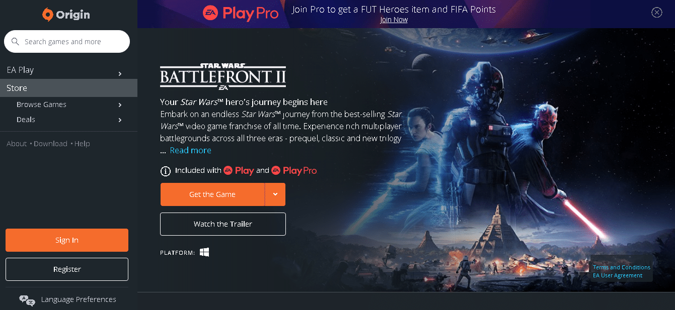 Download the game | How to Fix Star Wars Battlefront 2 Not Launching Origin Issue