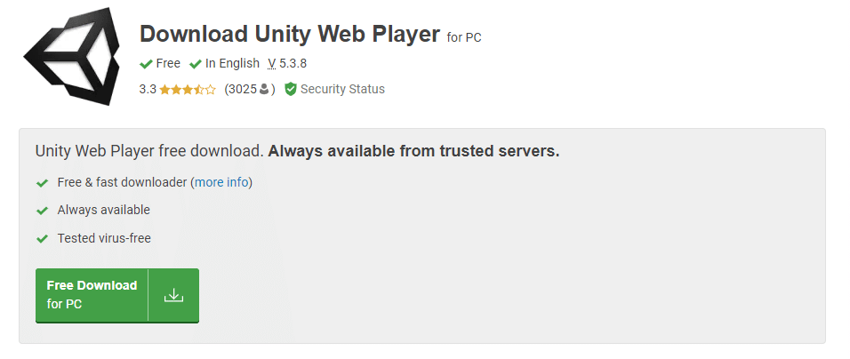 скачать веб-плеер Unity