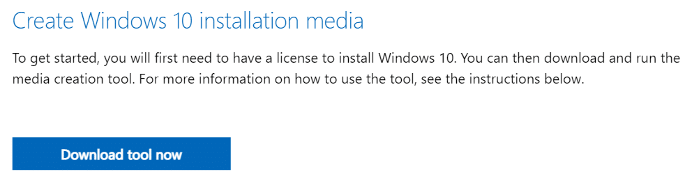 Downloading Windows 10 installation media tool. How to Roll Back from Windows 11 to Windows 10