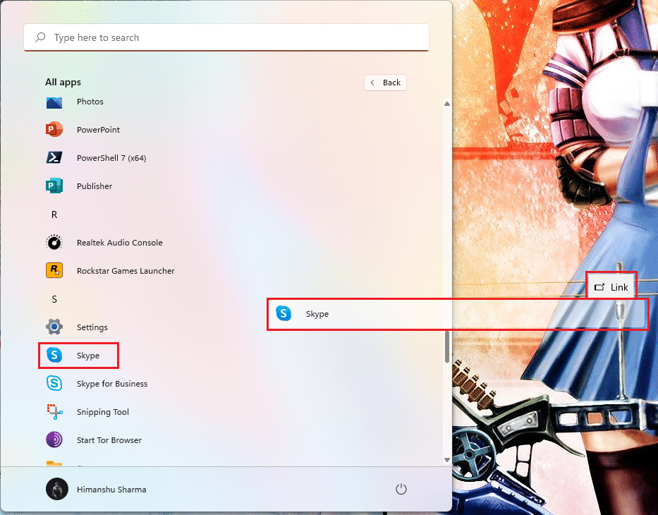 drag an app from the windows search menu Windows 11 to desktop