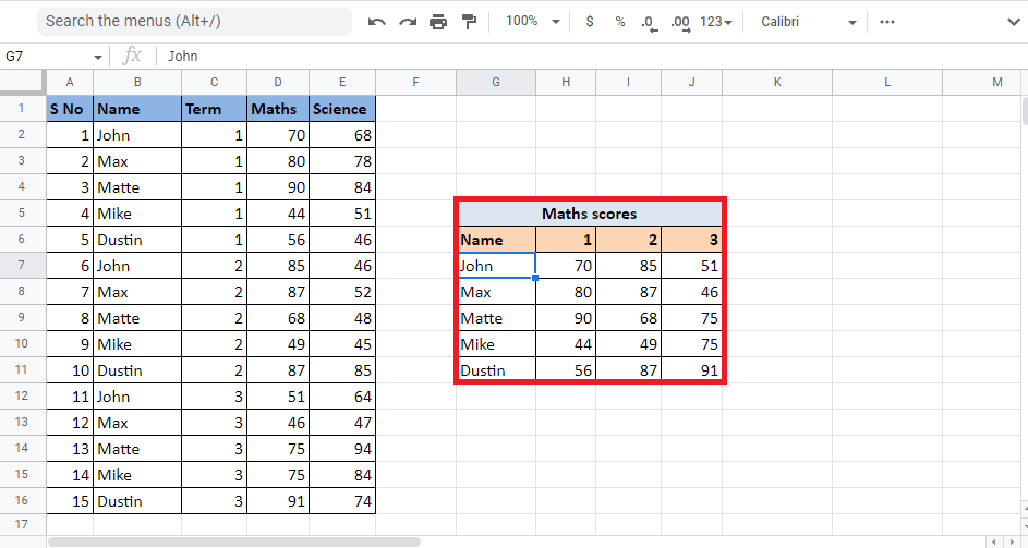 Drag the corner of the cell to get the result throughout the table | How to VLOOKUP Multiple Criteria and Columns in Google Sheets