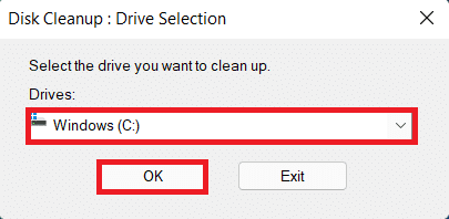 Drive selection in Drive Cleanup utility