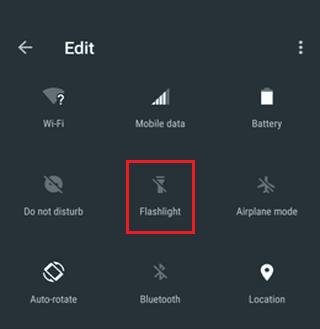 droid turbo motorola tap on flashlight icon