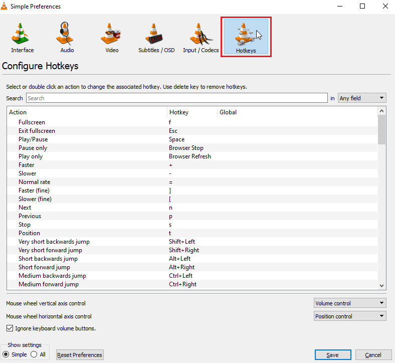 Edit changes. Fix VLC Hotkeys and Shortcuts Not Working