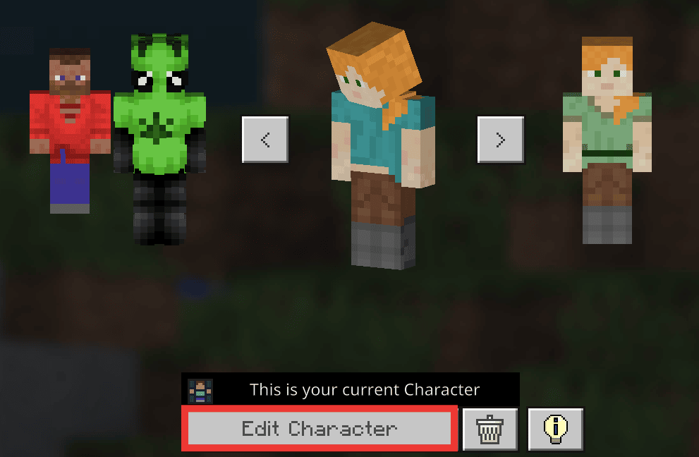 editing a character in minecraft