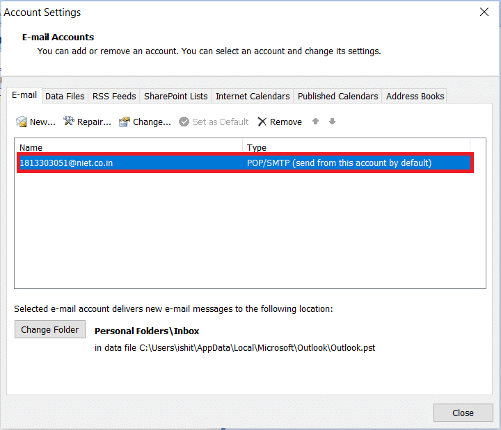 in Outlook account settings double click on your email. Fix Outlook Password Prompt Reappearing