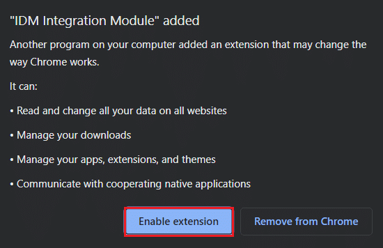 enable internet download manager idm extension