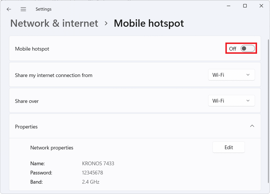 Enabling Mobile hotspot from settings app. How to Enable or Disable Mobile Hotspot in Windows 11