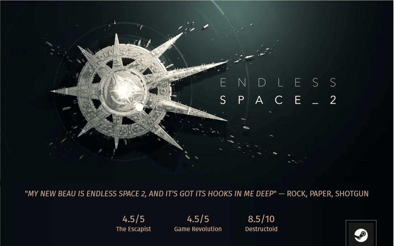 Endless Space 2. Meilleurs jeux de construction de vaisseaux spatiaux sur PC