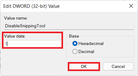 enter 1 in the value data in Registry Editor Windows 11