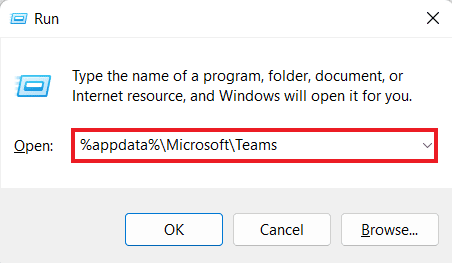 Enter %appdata%MicrosoftTeams 