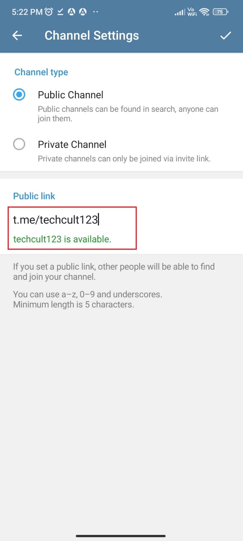 Enter characters that you want to use to create a link and select the available link